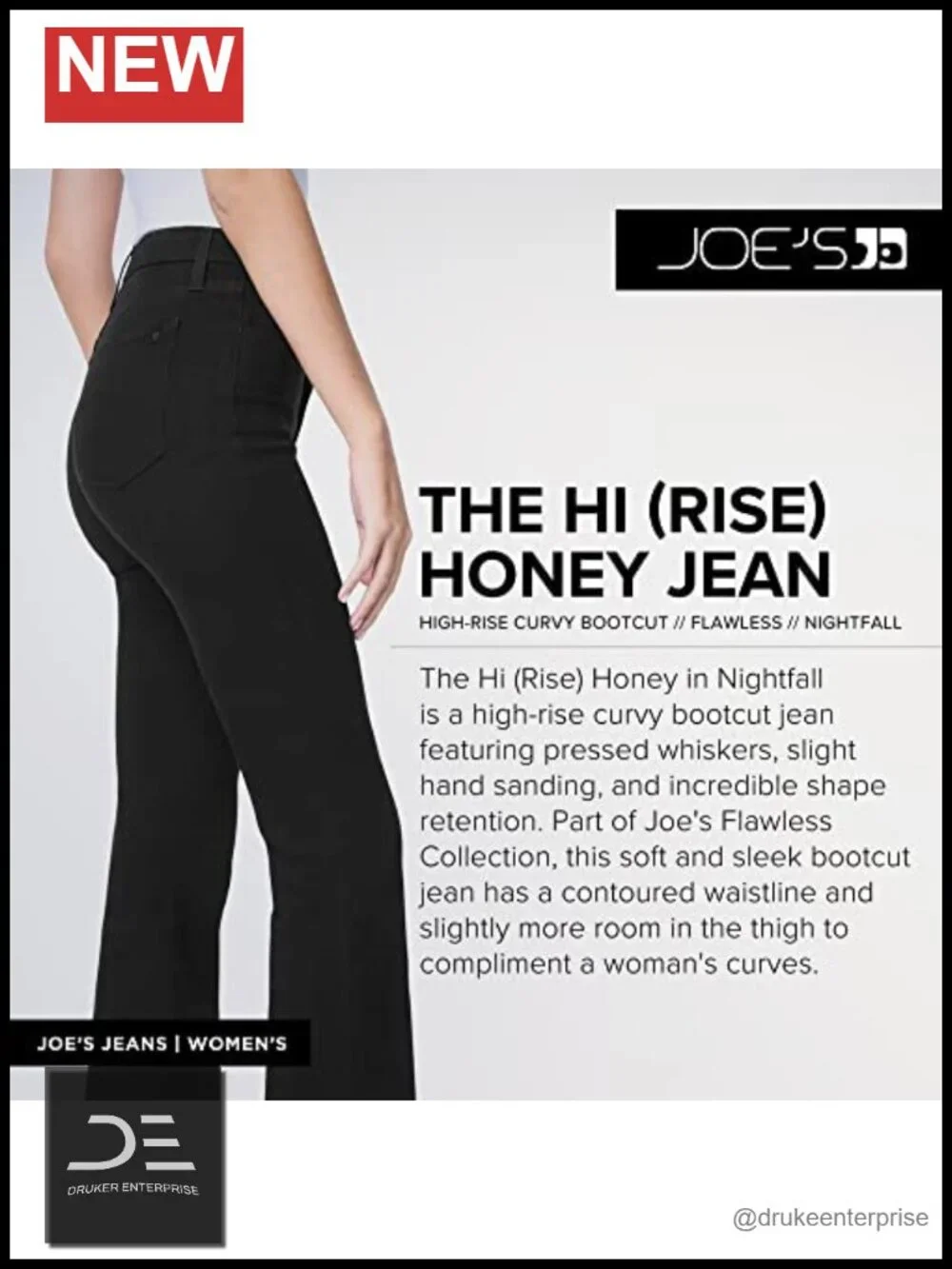 High Rise Bootcut Jeans for Women - Curvy Fit Denim 34 Inseam Stretchable